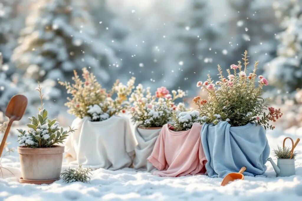 Cette astuce géniale avec un vieux t-shirt protège vos plantes du froid à venir.jpg