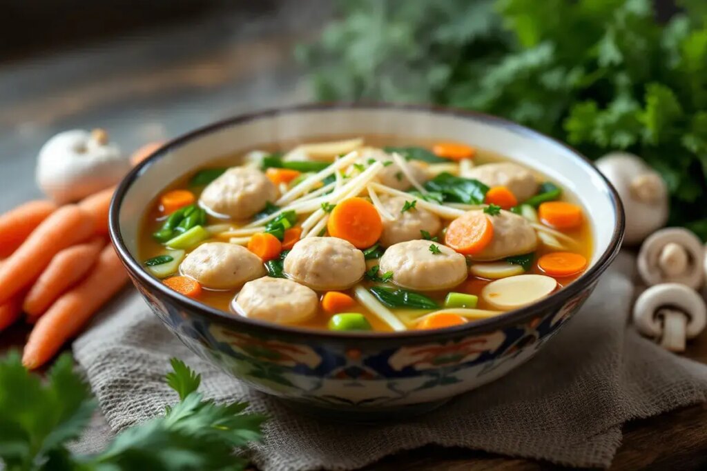 Cyril Lignac dévoile son bouillon aux boulettes de poulet : simple, gourmand et réconfortant (idéal pour le froid qui arrive).jpg