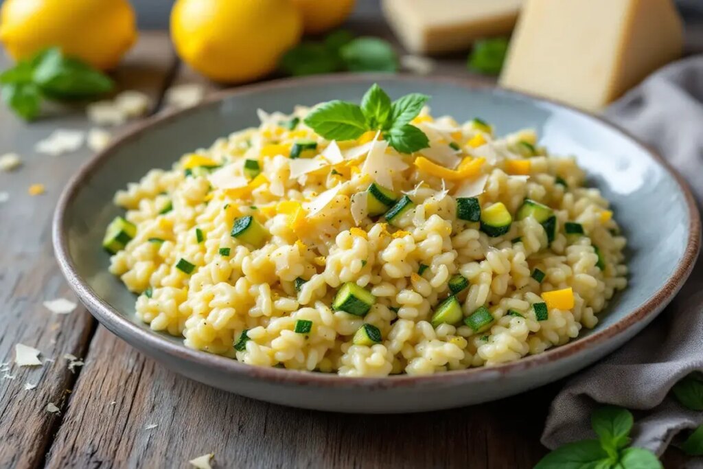 « Frais et crémeux » Le risotto courgette-parmesan-citron qui fait fondre tout le monde.jpg