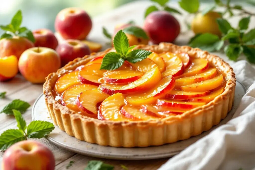 Tarte aux pêches dorées : un dessert fondant et fruité qui sent bon l’été indien.jpg
